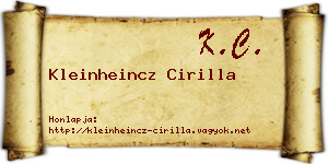 Kleinheincz Cirilla névjegykártya